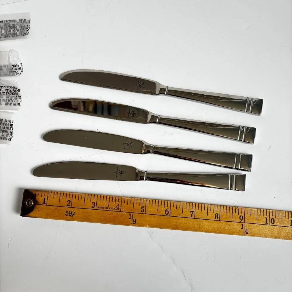 Pfaltzgraff PASSAGE Dinner Knife Knives set‎ 4 new stainless steel New